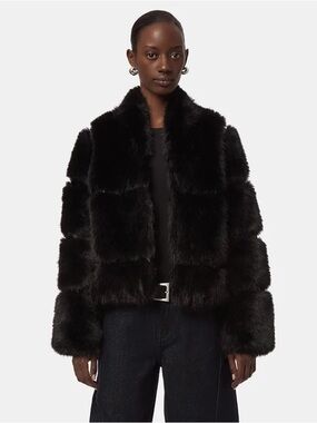 Apparis Faux Fur Sai Coat - Black XXS
